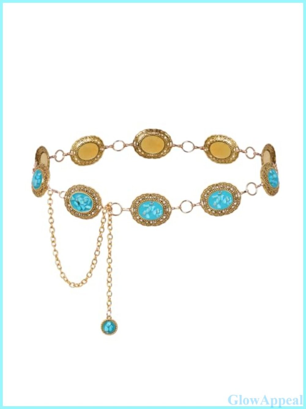 Metal Concho Chain Belt Adjustable Western Cowgirl Waist Chain for Dresses Jeans